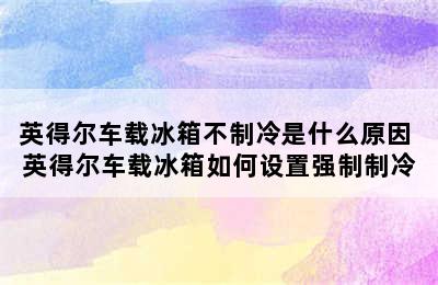 英得尔车载冰箱不制冷是什么原因 英得尔车载冰箱如何设置强制制冷